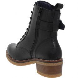 Botine Dama de Piele cu Toc Negre