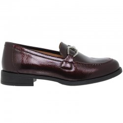 Pantofi Dama din Piele cu Toc Burgundy