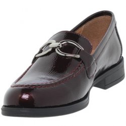 Pantofi Dama din Piele cu Toc Burgundy