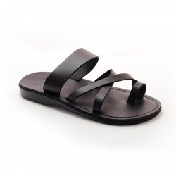 Sandale Hippie Piele Naturala cu Deget Negre