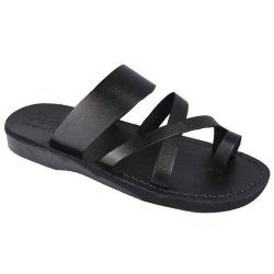 Sandale Hippie Piele Naturala cu Deget Negre