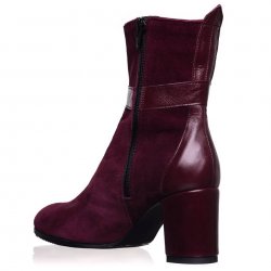 Botine piele intoarsa Brandusa Burgundy - sau Orice Culoare