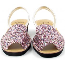 Sandale Dama Avarca Glitter Multicolor cu Toc