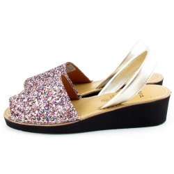 Sandale Dama Avarca Glitter Multicolor cu Toc