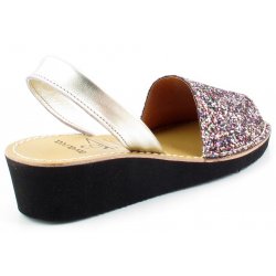 Sandale Dama Avarca Glitter Multicolor cu Toc