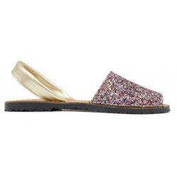 Sandale Dama Avarca C Cortuno Menorquinas Multicolore Glitter din Piele