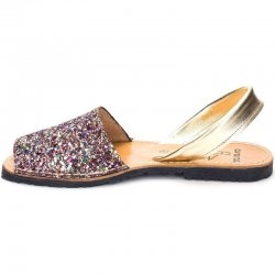 Sandale Dama Avarca C Cortuno Menorquinas Multicolore Glitter din Piele