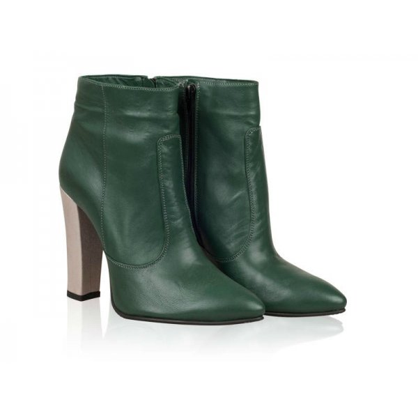 Botine piele naturala Paloma Verde - sau Orice Culoare