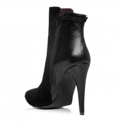 Botine piele naturala Malka Negru - sau Orice Culoare