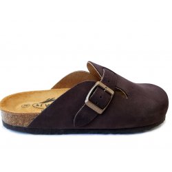 Papuci Dama Clogs Talpa Cork Piele Naturala Maro Plakton