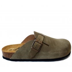 Sandale Papuci Clogs Dama Piele Verzi Kaki Cork