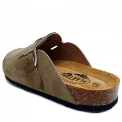 Sandale Papuci Clogs Dama Piele Verzi Kaki Cork