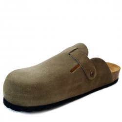 Sandale Papuci Clogs Dama Piele Verzi Kaki Cork