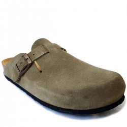 Sandale Papuci Clogs Dama Piele Verzi Kaki Cork