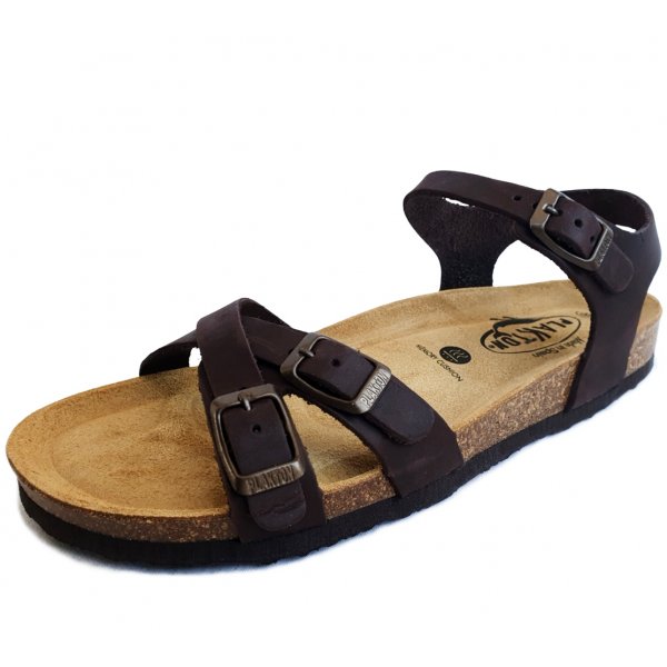 Sandale Dama Piele Maro Cork Plakton