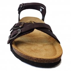 Sandale Dama Piele Maro Cork Plakton