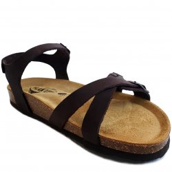 Sandale Dama Piele Maro Cork Plakton