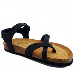 Sandale Dama Cork Piele Naturala Negre Plakton Zomba