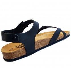 Sandale Dama Cork Piele Naturala Negre Plakton Zomba