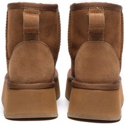 Cizme UGGuri Piele Mini Camel Platforma