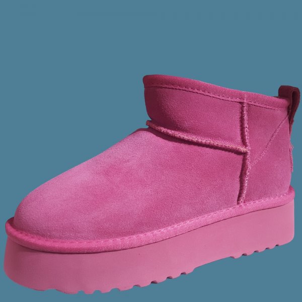 Cizme UGGuri Piele Ultra Mini Roz Pink Platforma