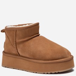 Cizme UGGuri Piele Ultra Mini Camel Chestnut Platforma