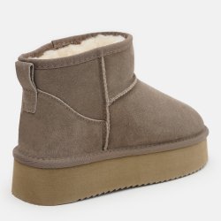 Cizme UGGuri Piele Ultra Mini Bej Caribou Platforma