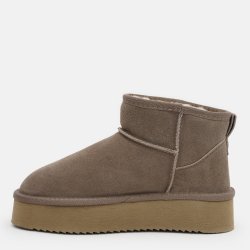 Cizme UGGuri Piele Ultra Mini Bej Caribou Platforma