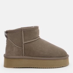 Cizme UGGuri Piele Ultra Mini Bej Caribou Platforma