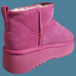 Cizme UGGuri Piele Ultra Mini Roz Pink Platforma