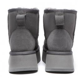 Cizme UGGuri Piele Mini Gri Platforma