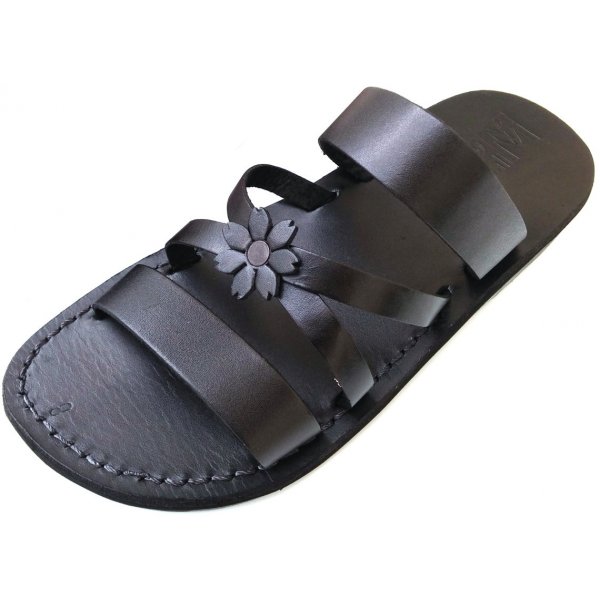  Sandale Dama din Piele Naturala Flower Black x