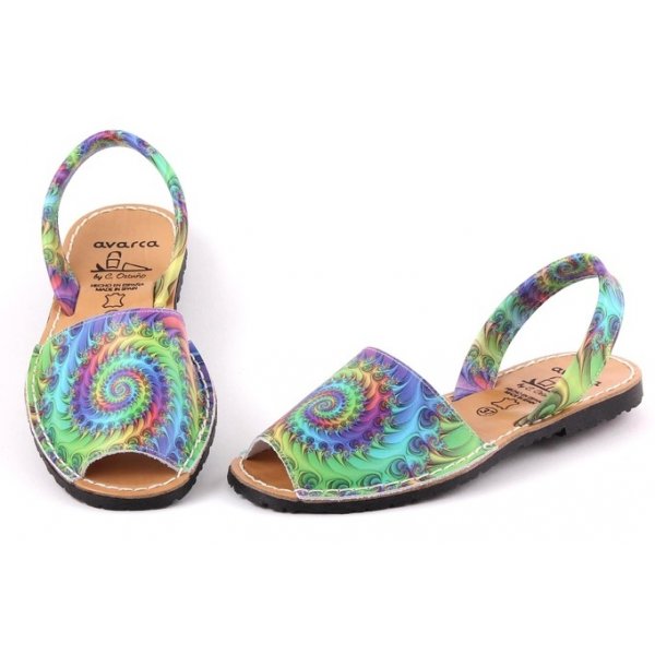  Sandale Dama Piele Naturala Avarca Multicolor