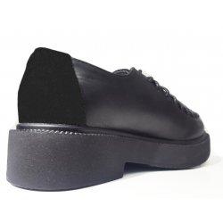 Pantofi Dama Oxford Negri Sireturi MSETTE